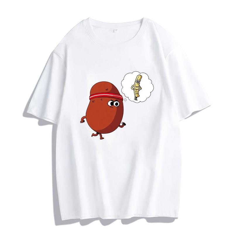 2026 Spring Summer Funny Fruit Printed  Casual Short Sleeve Tshirt Y2k Gothic Casual Round Neck Streetwear