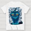 Superpower Blue Cat Unisex 100% Cotton Summer Casual Cool Loose T-Shirt