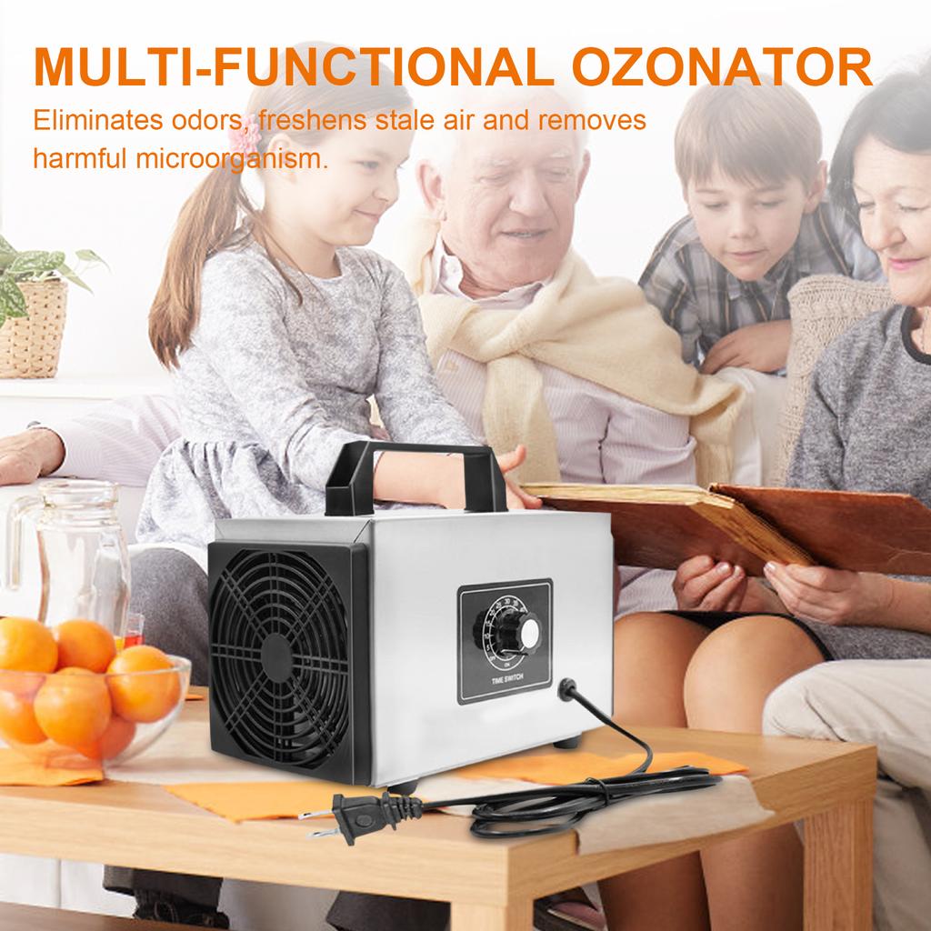 Macchina Ozonizzatore per Uso Domestico Purificatore d'Aria Multifunzione Rimuovi Odori Deodorante Portatile per Veicolo Officina Capanno