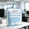 Waterproof Zipper Bags Transparent Nylon Document Bag, Portable Lightweight Mesh File Organizer with Student Study Essentials And Strap, Large