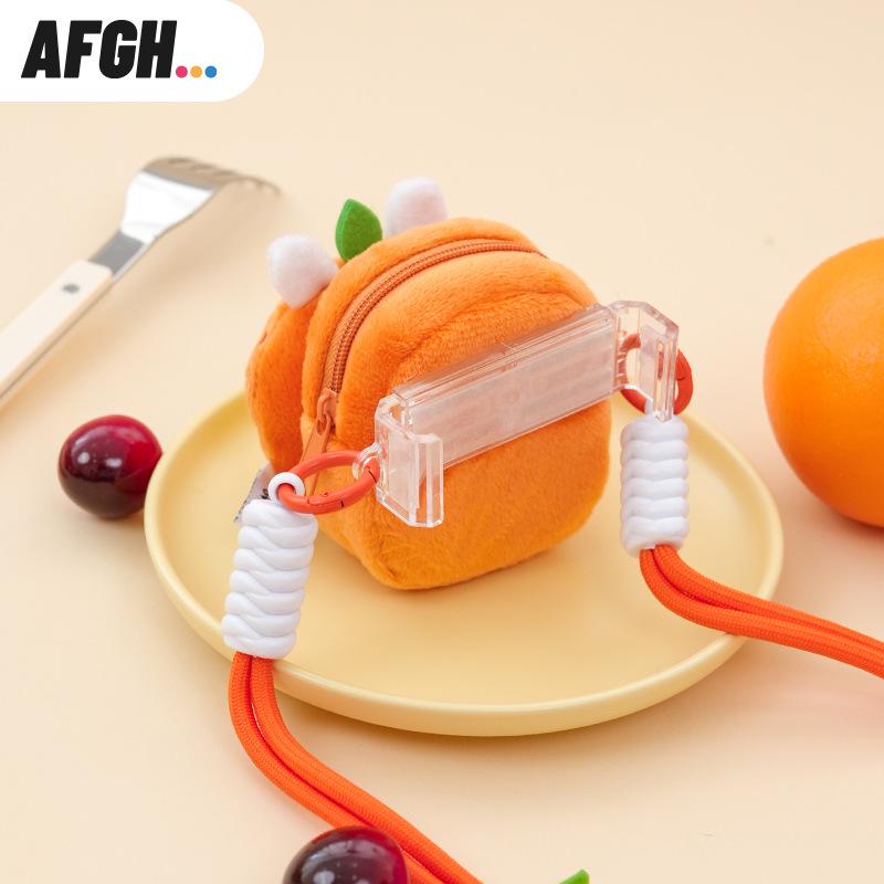 KAKAO FRIENDS Ryan Lion Plush Phone Clip: Cute Cartoon Fruit-Shaped Pendant Bag