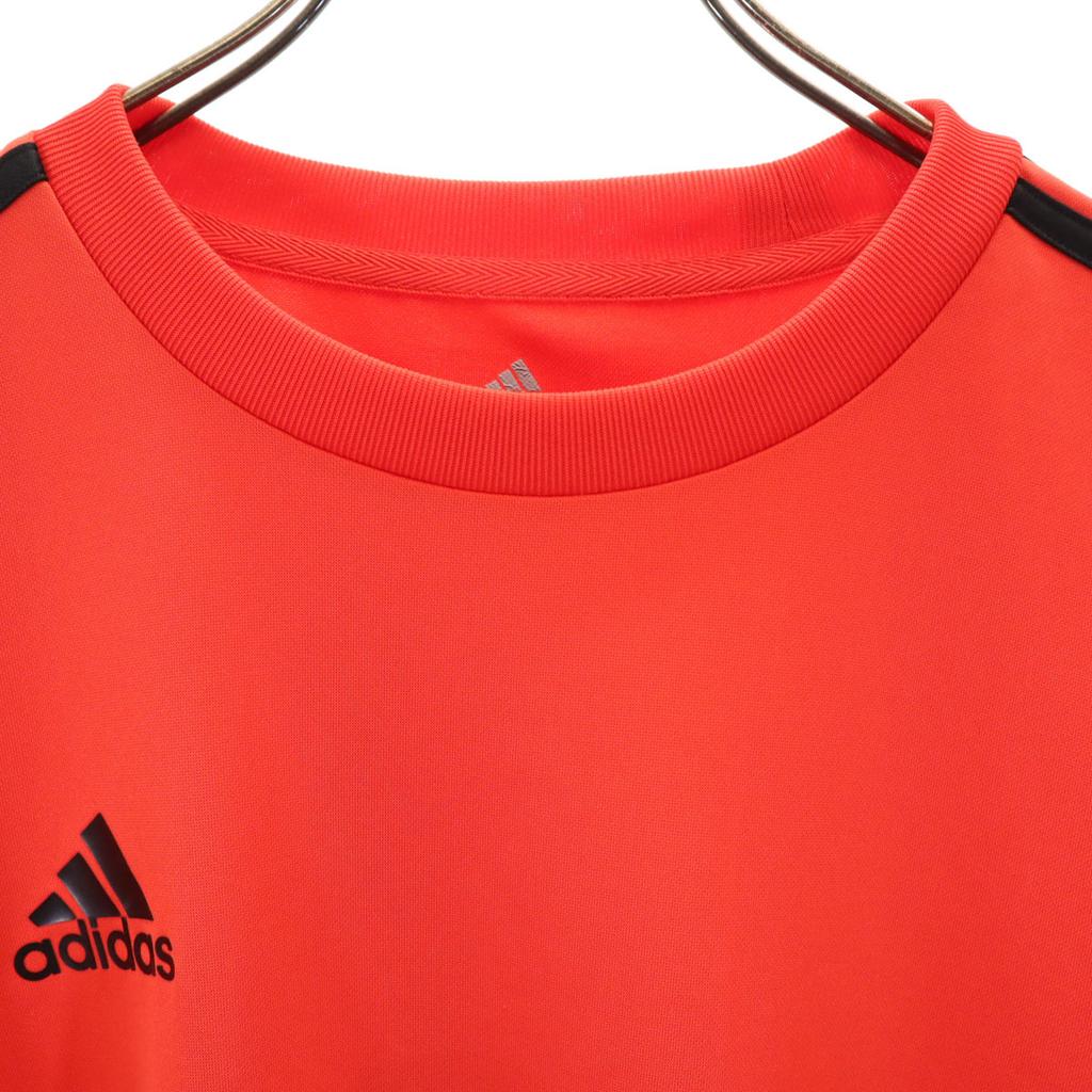 Adidas Back Print Football Long Sleeve Wear O Orange 3 Lines Men's Used