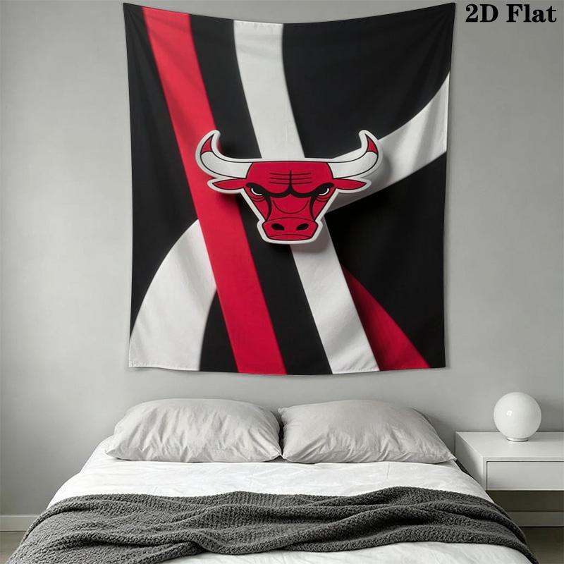 Bulls Team Background Threepiece Set 1 Duvet Cover 2 Pillowcase Without Core Duvet Cover And Pillowcase Soft And Comfortable Bedding Set