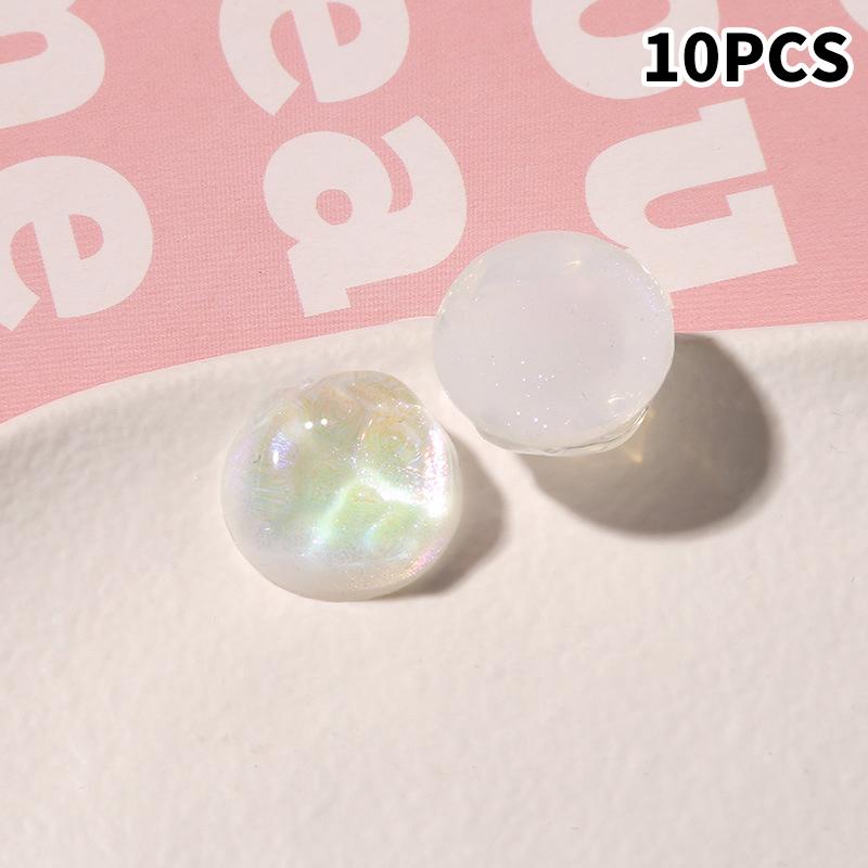 10pcs Glitter Geometry Rounds Cabochon Beads for Crafts DIY Resin Art Flatback Jewelry Making Embellishments