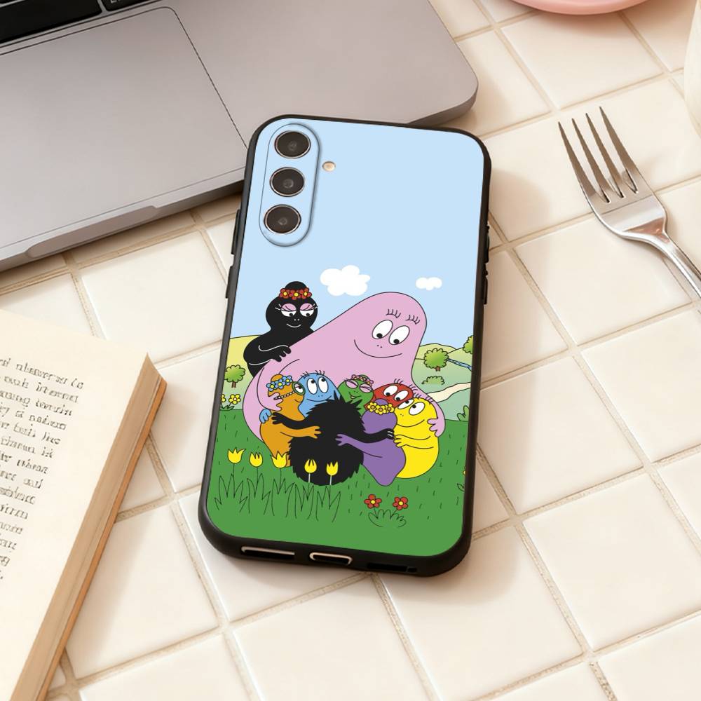 Les B-Barbapapa Family Phone Case For Samsung Galaxy A73,A72,A71,A70,A53,A52,A51,Others Soft Black Shell