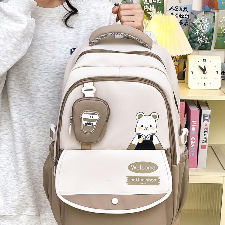 Schoolbag Korean version ins New middle school student backpack commuter bag cartoon high value fashion casual cute student bag