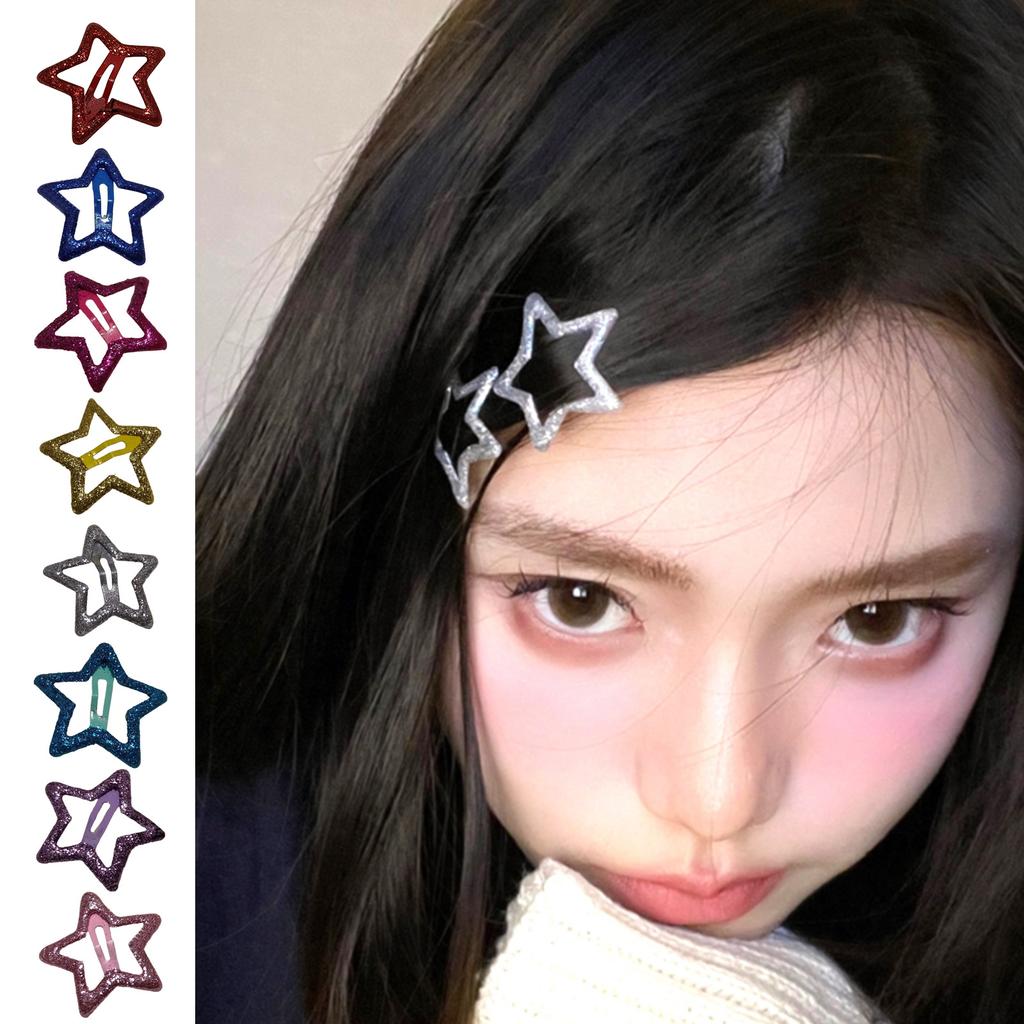 Metal Hairpin Five-pointed Star Hair Clip Girl Barrettes Children Side Clip Hair Decorate Bangs Hairpin Hair Accessories