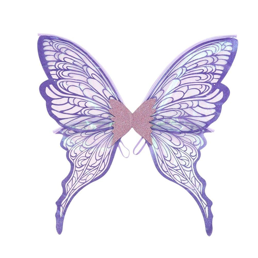 Fantasy Lightweight Fairy Wings Colorful Organza Sparkling Angel Wings Sparkling Durable Dress Up Wings for Women Girls