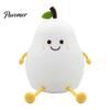Fun Desk Ornament for Girls Pear Silicone Night Light, Touch Rechargeable Tapping Bedside Lamp, Portable LED Light Bedroom Cute Warm Atmosphere