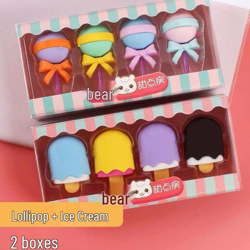 Creative Cartoon Dessert Eraser - Fun, Cute, Educational, Detachable Gift for Kindergarten and Primary Students