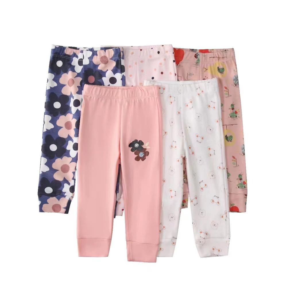 Mamaspap Kids' Spring/Autumn Homewear: Mixed Color 5-Piece Infant Trousers Gift Box - Cross-Border Delivery