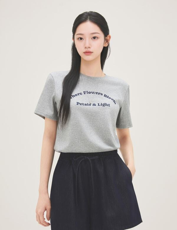 ROEM Lettering Short Sleeve T-Shirt Rmhwg37Rt2