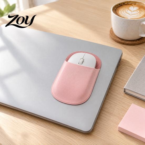 Stretchable Mouse Case for Notebook Wireless Sleeve Pouch, Self Adhesive Universal Storage Library Pouch Students Bag, Lycra Fabric Large Opening