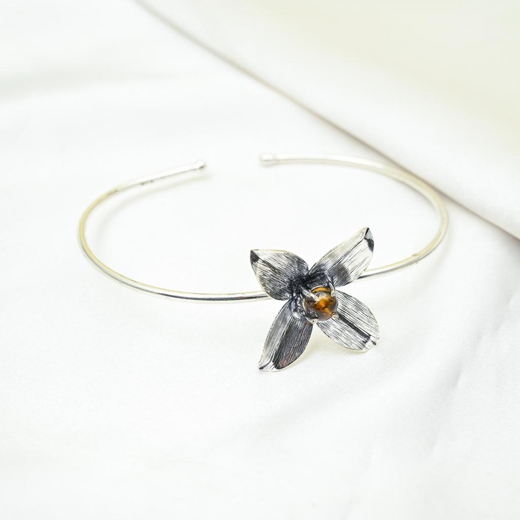 Tiger's Eye 925 Solid Sterling Silver Bracelet Adjustable, Handmade Gemstone Jewelry, Gift For Mom Antique Jewelry