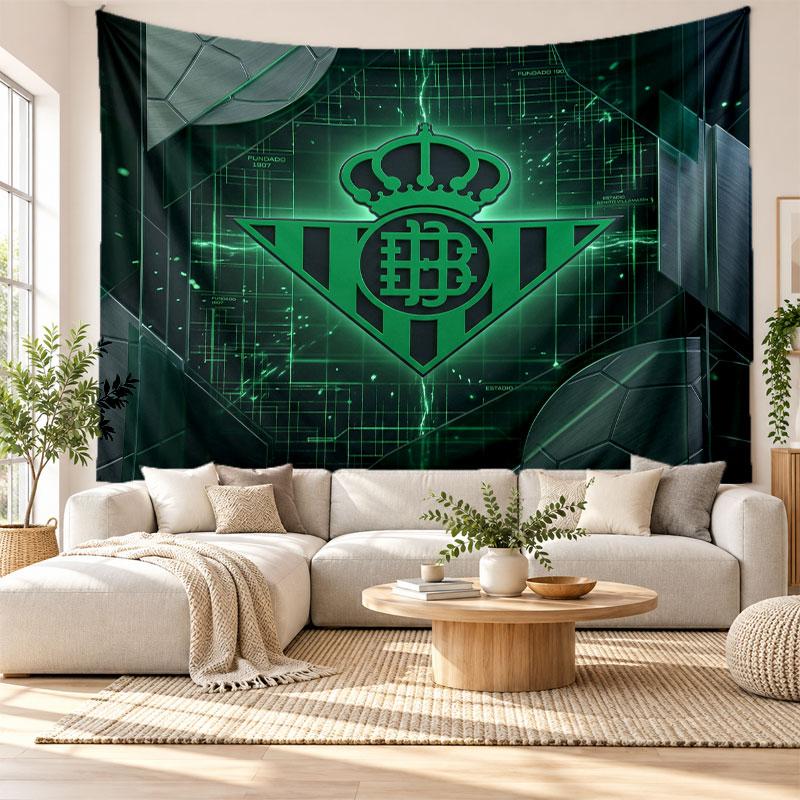 Real Betis Football Wall Tapestry, Soft Fabric Wall Hanging, Decorative Backdrop For Bedroom Home Wall Art