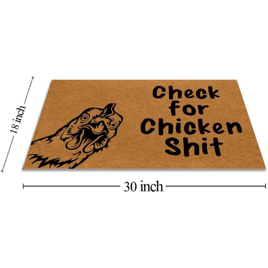 Check for Chicken Shit Funny Door mat Custom Indoor Home and Office Decorative Entry Rug Garden/Kitchen/Bedroom Mat Non-Slip Rubber 18x30 Inch