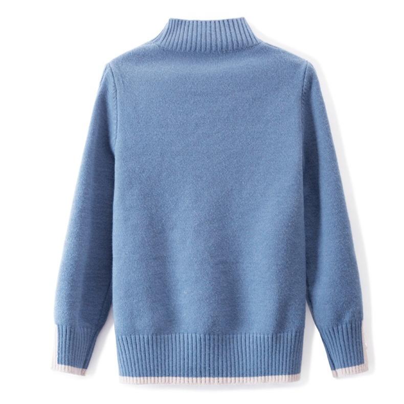 Pulover Tricotat cu Gât Semi-Înalt pentru Femei Toamna și Iarna Culoare Solidă Mâneci Lungi Larg Pulover Casual și Călduros