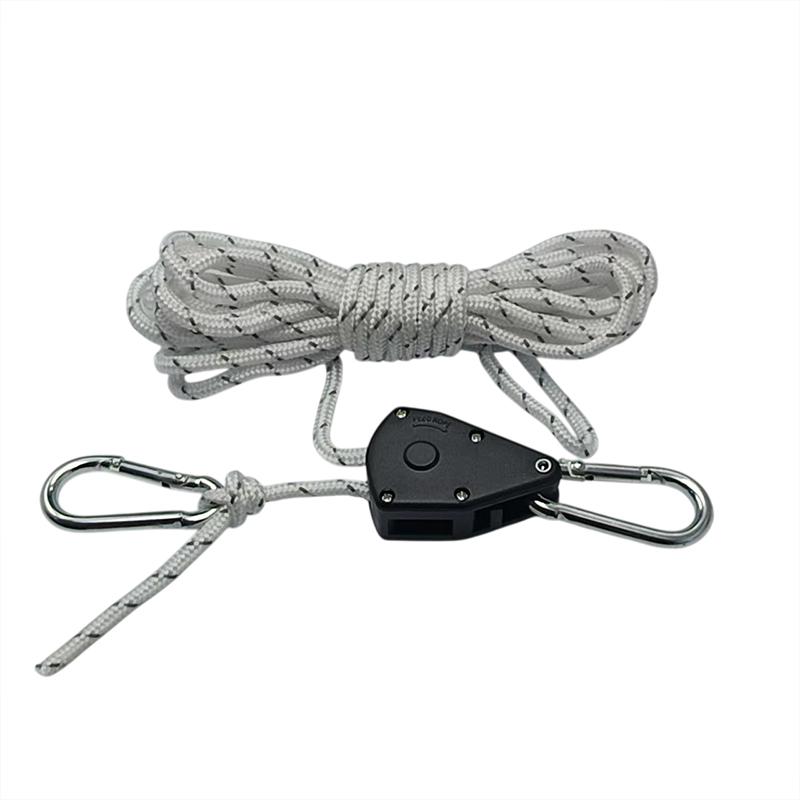 1PC 4M Reflective Outdoor Tent Rope with Ratchet Pulley for Camping, Awning, Wind Rope