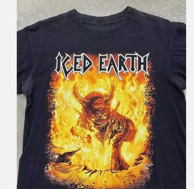 Raro Regalo della Band Iced Earth Per i Fan Maglietta Nera Tutte le Taglie
