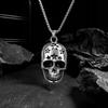 Necklace Silver Chain 316L Skull Stars 329