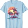 Retro Palm Trees Beach Sunset Tropical Summer TShirt