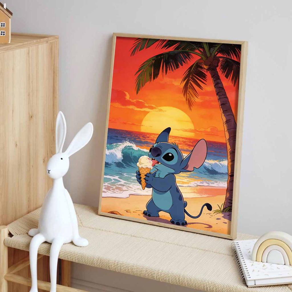 Disney Stitch Eating Ice Cream Diamond Painting Art Kit Handmade DIY Home Decor Gifts