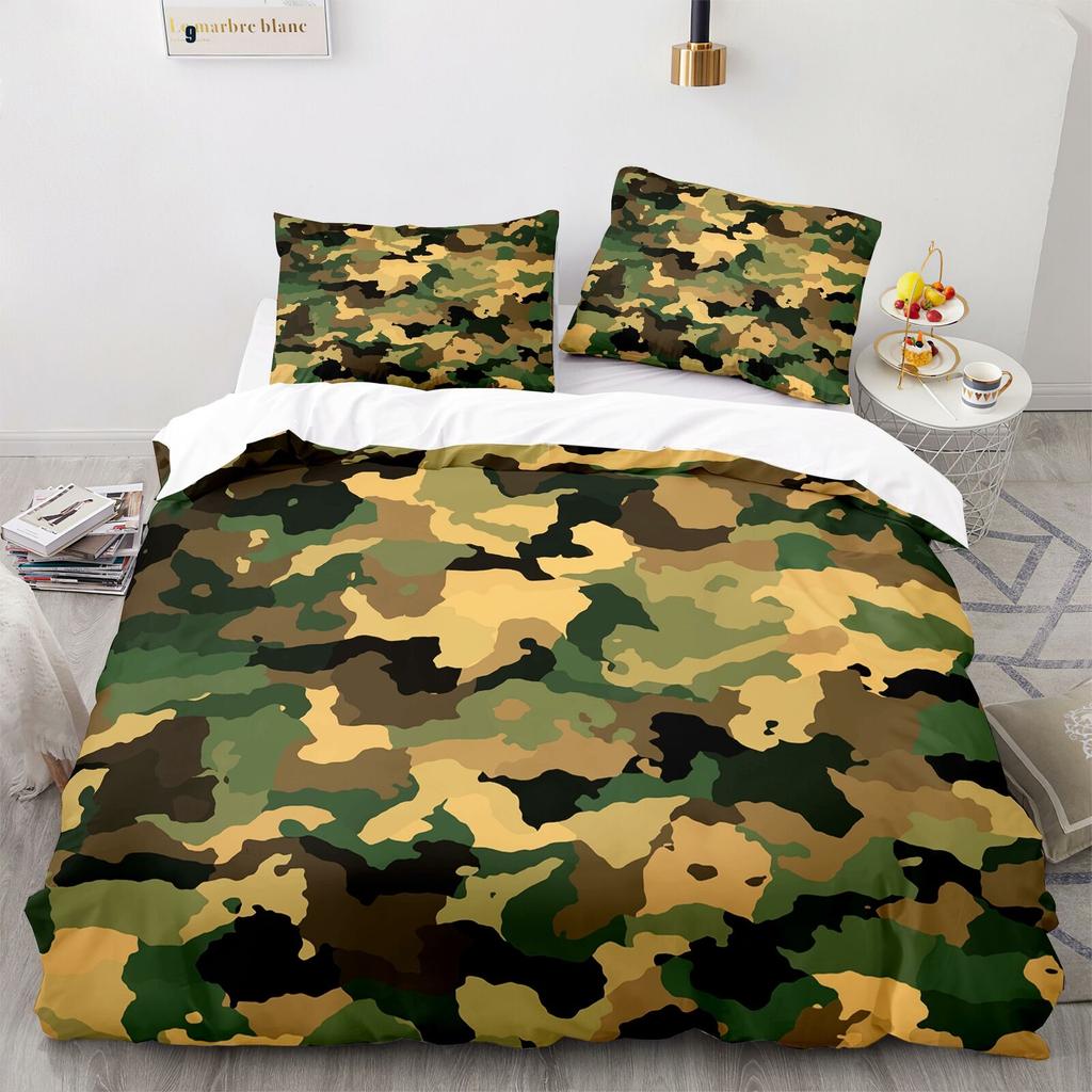 Camouflage Bed Set Combat Army Doona Quilt Duvet Cover Single Double Queen Size