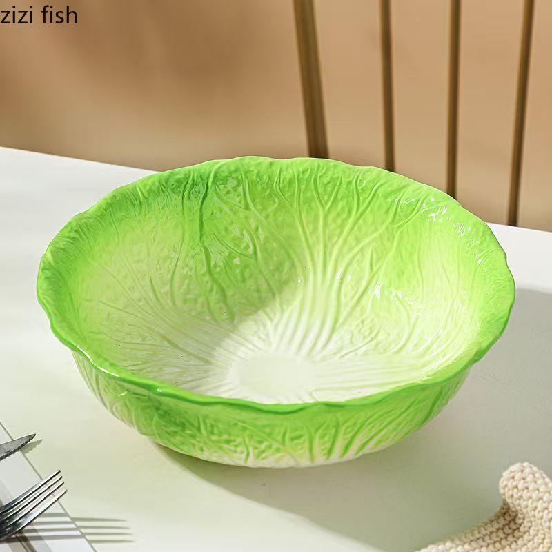 Cabbage Ceramic Dessert Bowl Rice Bowls Soup Plate Dining Plate Fruit Plates Salad Bowl Noodle Bowls Snack Plates Dim Sum Dish