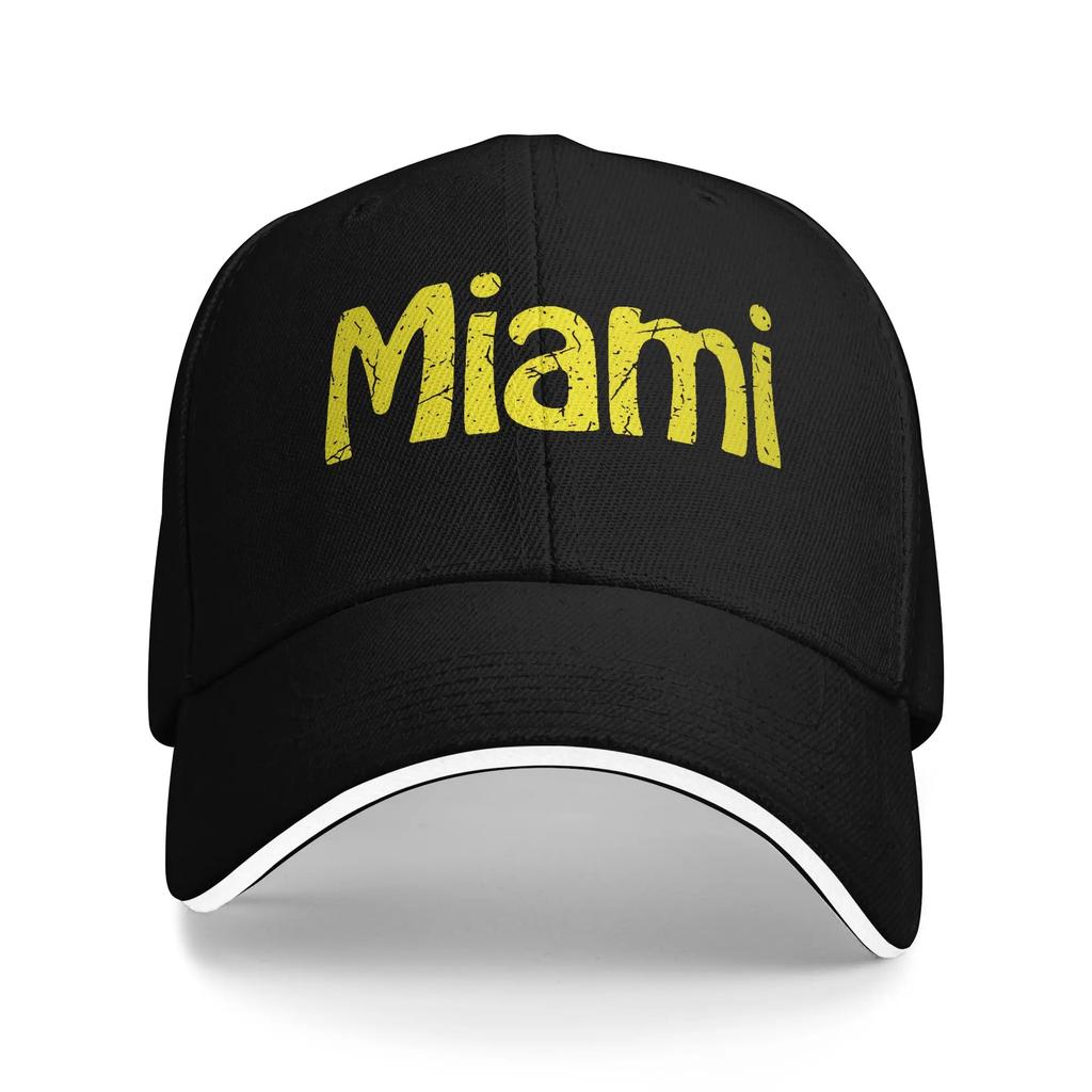 Miami Retro Beach Sandwich Hats Unisex Women RetroBaseball Cap Hat Breathable Snapback Caps Cap High Quality Cap