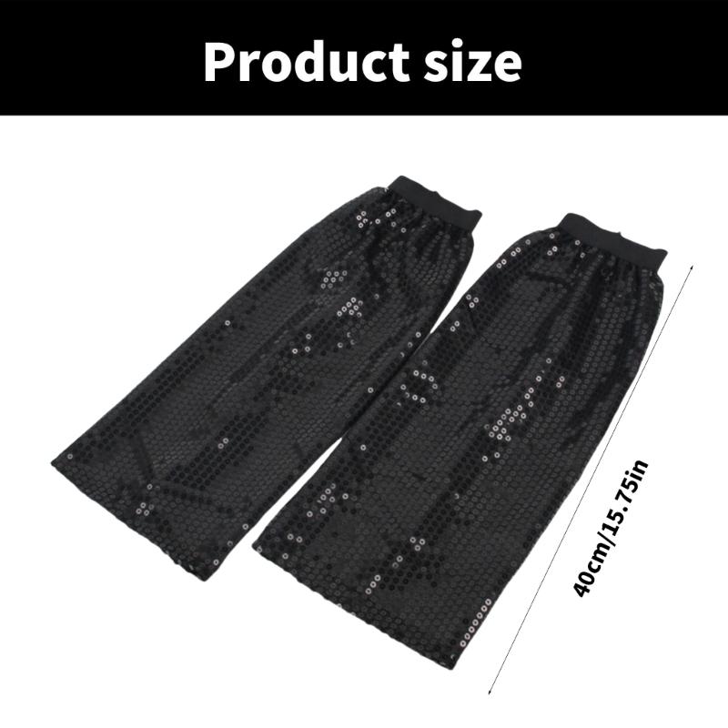 Women Sparkling Sequins Elastic Cuffs Leg Warmer Harajuku 80s Dance Parties Disco Outfit Socks Leg Sleeve Boot Covers