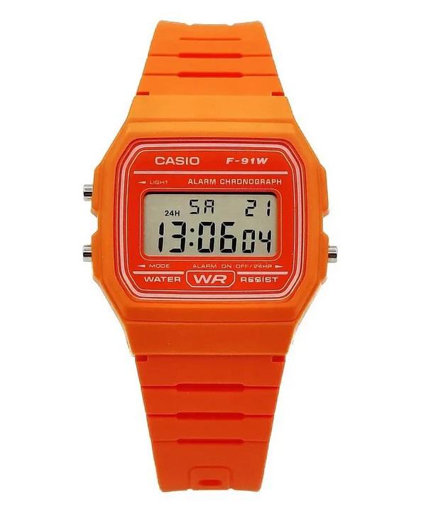 

Часы унисекс Casio Digital с оранжевым полимерным ремешком F-91WC-4A2
