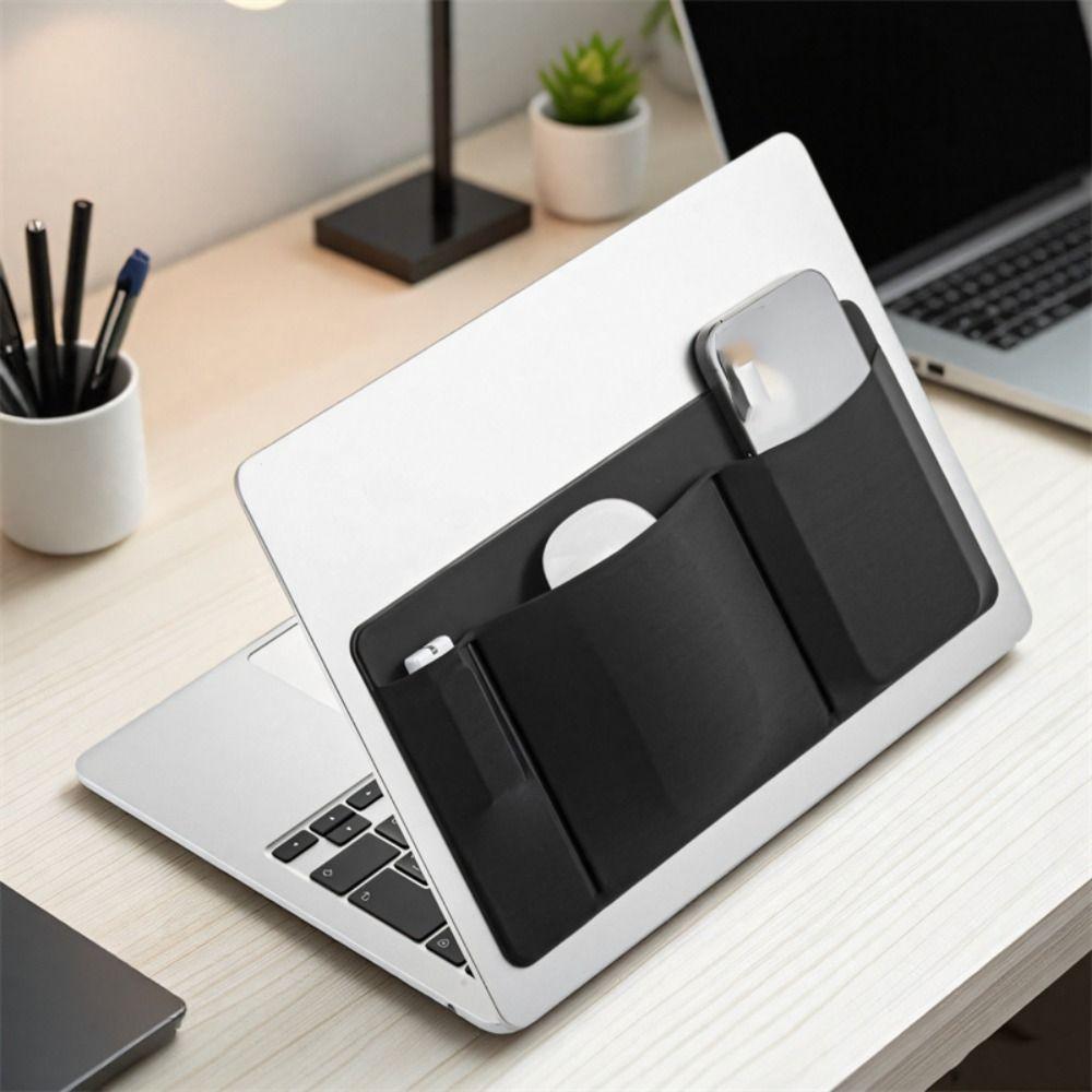 Elastic Mouse Bag Adhesive Notebooks Back Organizer USB Cable Laptop Back Storage Bag  Office
