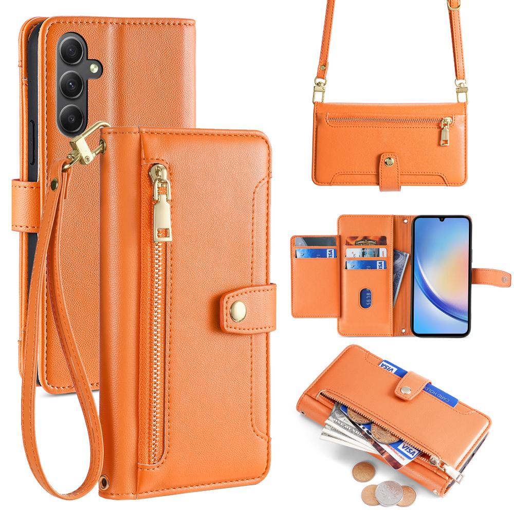 

Wallet Case for Samsung Galaxy A34 5G Shell Scratch-proof Leather Phone Cover B