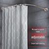 No-Drill Stainless Steel L-Shaped or U-Shaped Extendable Shower Curtain and Drying Rod