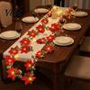 Fireplace Garland Lighting Christmas Poinsettia String Lights, 200/300cm Red Green Floral Garland, Battery/USB Low Voltage LED Operated Indoor Outdoor