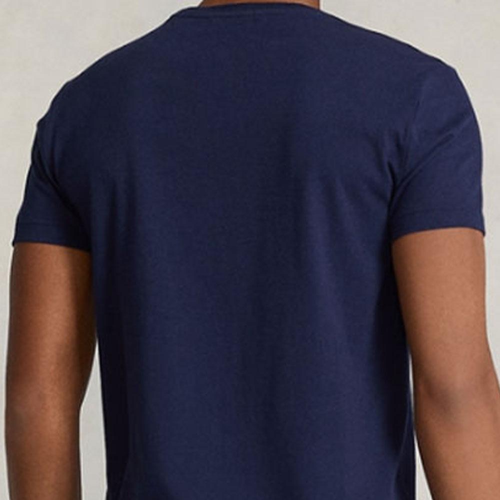 Polo Ralph Lauren FW22 Logo Print Slim Fit Short Sleeve T-Shirt Men T-Shirts Navy-Blue MNPOTSH1N821371-410