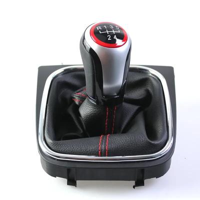 Pour VW Golf 5 6 R32 GTI GTD MK5 MK6 Jetta Scirocco 5 6 Vitesses Levier de Vitesse avec Soufflet en Cuir Cache-levier Collier