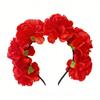 Kids Flower Crown Colorful Floral Hair Hoop Decorative Flower Hairband Realistic Artificial Rose Flower Headband For Beach Trips