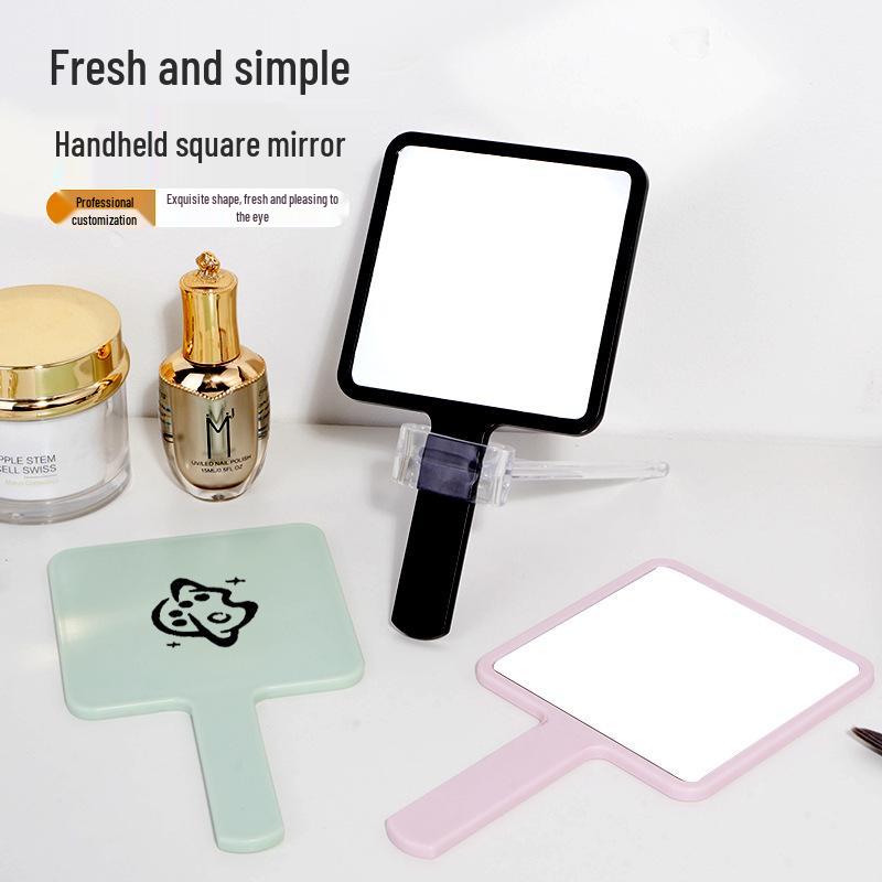Portable High-Definition Handheld Cosmetic Mirror - Customizable Plastic Makeup Mirror Gift