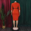 European & American Ruffled V-Neck Pencil Dress - Retro Style, Women's Temperament.