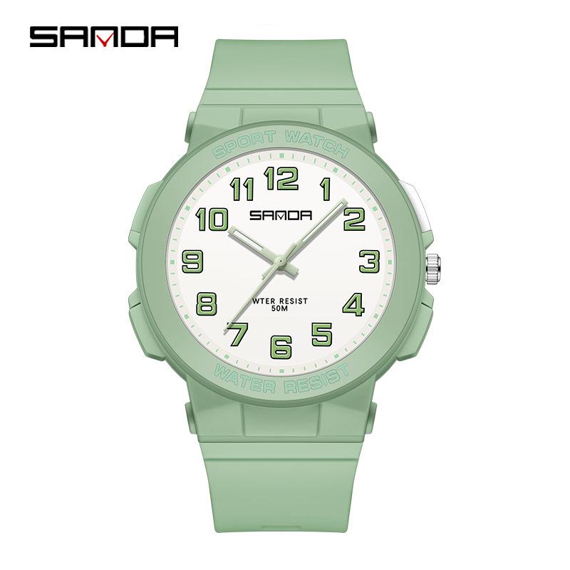 Sanda Quartz Silent Exam Watch: Simple, Luminous, Waterproof Wristwatch for Junior & Senior High School Students, Men & Women