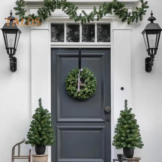 1/2 Stück verstellbarer Weihnachtskranz-Aufhänger, rostfrei, korrosionsbeständig, keine Bohrinstallation, ausziehbarer Türaufhänger, Aufbewahrungshaken