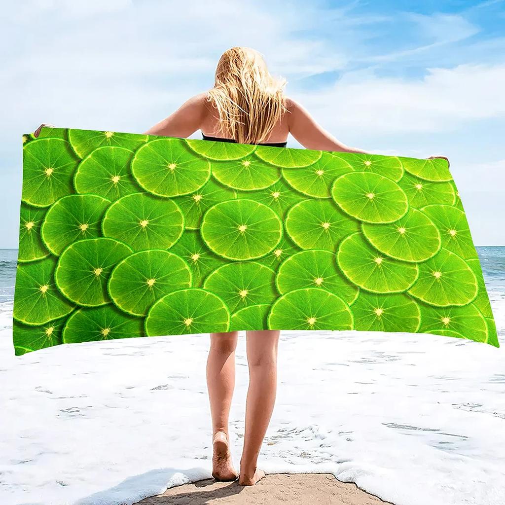 Asciugamani da Spiaggia Gialli al Limone in Microfibra, Asciugamano Coperta Sottile Morbido Assorbente Sovradimensionato, Leggero Asciugatura Rapida e Senza Sabbia Asciugamano da Bagno