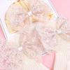 Pure Cotton Baby Girl Hat & Sock Set - Breathable Lace Trim with Bow, Perfect for Spring & Autumn. Super Cute!