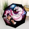 1pc Fox Reading Book with Cherry Blossoms Cartoon Umbrella, Portable 3-Fold Compact Umbrella, Suitable for Camping, Hiking and Travel, Ideal