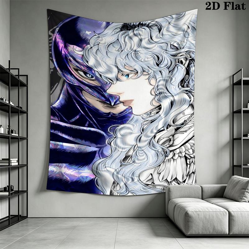 Berserk Wall Tapestry Aesthetic Wall Hanging Printed Fabric Blanket Decorative Tapestries for Bedroom Living Room Home Decor