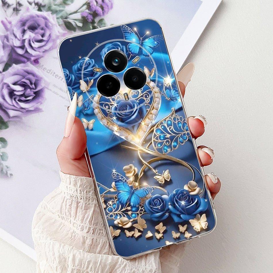 For Realme 14 Pro 14Pro+ Elegant Floral Cat Printed Phone Case For Realme 14 Pro Plus 14Pro 5G Soft Silicone TPU Cases