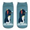 New Funny 3D Printing Cute Cartoon Singing Dancing Christmas Penguin Unisex Animal Series Short Ankle Socks Calcetines De Mujer