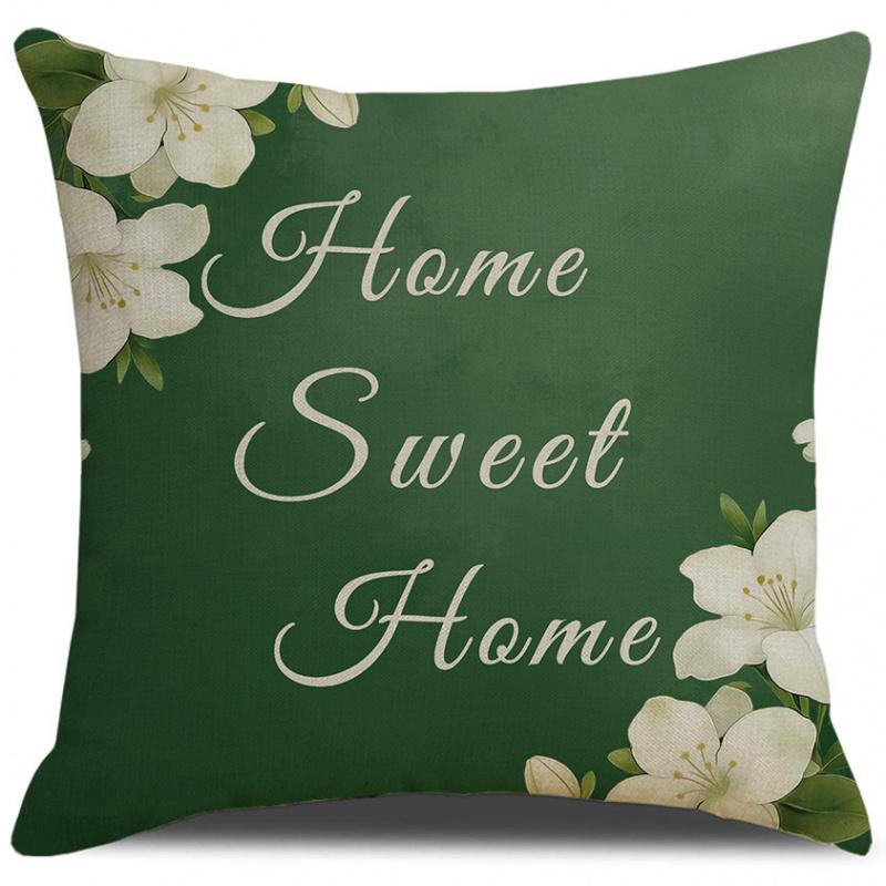 Vikama Spring Summer Pillow Covers Green Leaves Bird Lily Print Decorative Cushion Covers For Home Porch Sofa Decoration