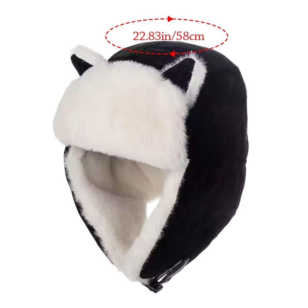Outdoors Plush Bomber Hat Thick Warm Ushanka Fur Hat Windproof Winter Cap for Men Women